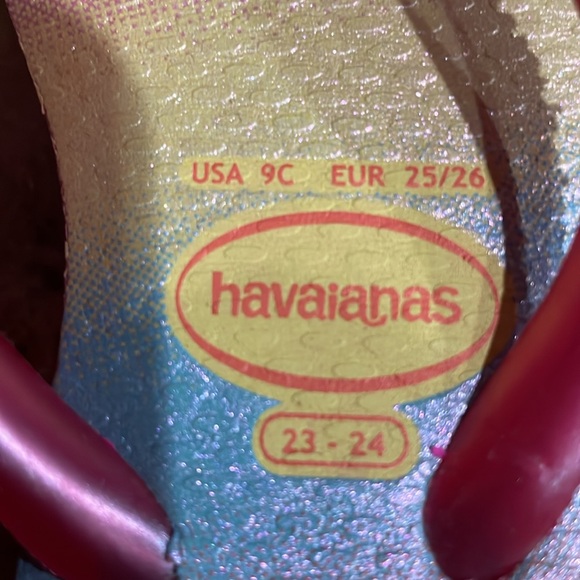 Havaianas Pink and Purple Flip Flops with Textured Sole size 9C 23-24 New - Picture 4 of 5